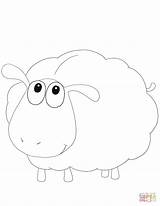 Coloring Sheep Cute Cartoon Pages sketch template