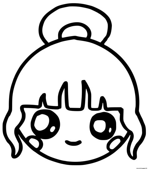 cute girl kawaii coloring page printable