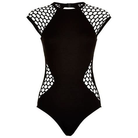 Seafolly Mesh About Cut Out Swimsuit 160 Liked On Polyvore Featuring