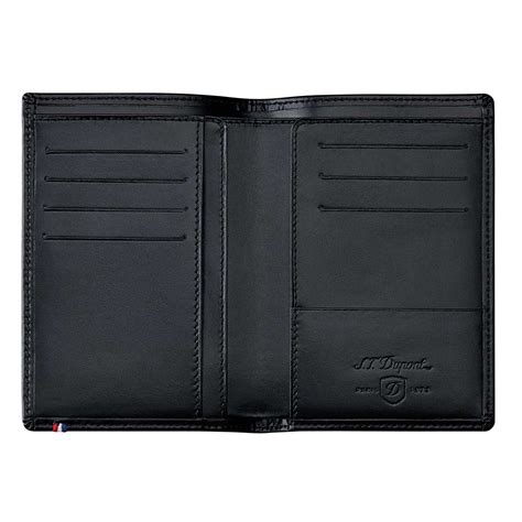 st dupont   mens black leather vertical bifold rfid wallet