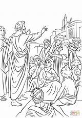 Peter Coloring Pentecost Preaching Pages Printable Dot Saint Drawing sketch template