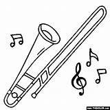 Trombone Coloring Pages Color Instruments Piccolo Musical Drawing Instrument Trombones Tenor Template Thecolor Getdrawings Bass Music sketch template