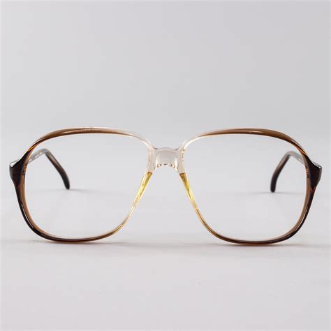 80s vintage eyeglass frame clear brown glasses nos 1980s etsy