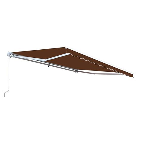 aleko  ft manual patio retractable awning   projection  brown awxbrown hd