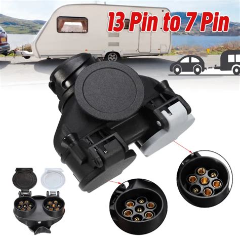 pin  dual  pin plug socket conversion adapter  converter caravan towing  picclick