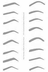 Eyebrow Printable Stencils Template Stencil Eyebrows Shape Brow Microblading Eye Use Make Print Shapes Practice Brows Templates Sheets Makeup Decided sketch template