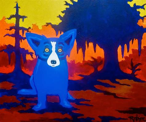 musings   artists wife october  blue dog art blue dog painting blue dog