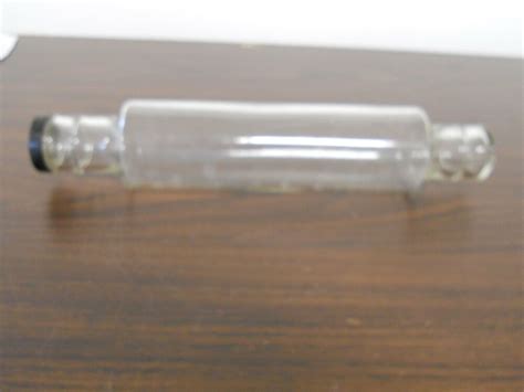 Antique Vintage Glass Rolling Pin With Tin Lid Ebay