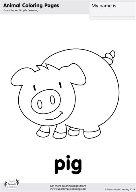 pig coloring page super simple