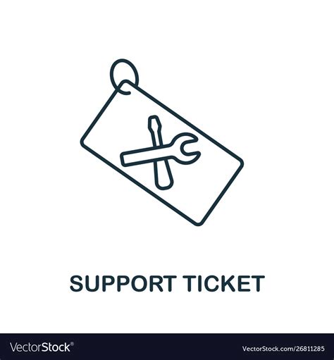support ticket icon thin outline style design vector image