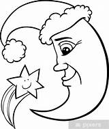 Mond Ausmalbilder Sterne Maan Kerst Ster Luna Colorare Lune Stelle Weihnachten Etoile Malvorlage Fotobehang Parati Natale étoile Colorier Noël Pixers sketch template
