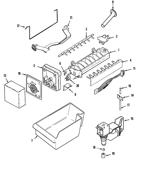 ice maker diagram parts list  model mtfgrw maytag parts refrigerator parts