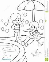 Pool Swimming Coloring Pages Summer Drawing Getdrawings Template sketch template