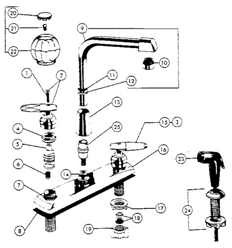 handle washerless high spout kitchen faucets diagram parts list  model  peerless