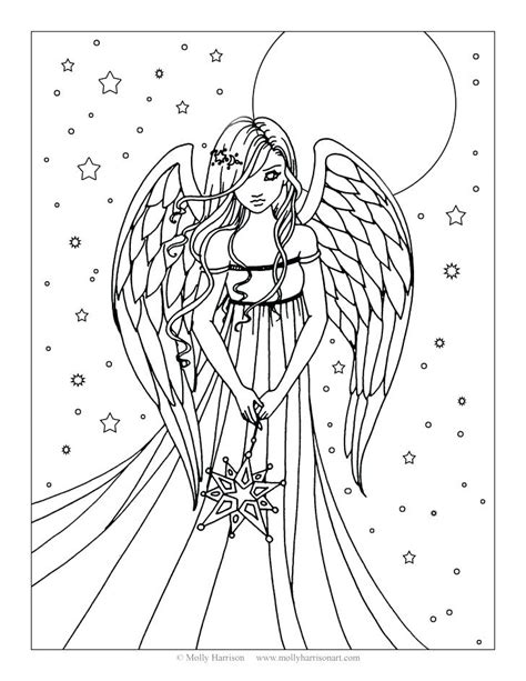 detailed angel coloring pages  getcoloringscom  printable