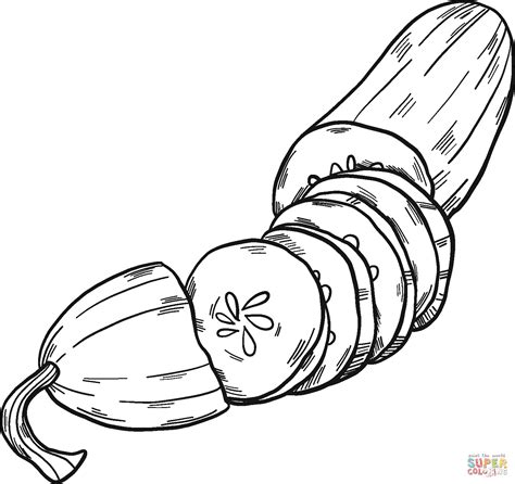 cut cucumber coloring page  printable coloring pages