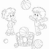 Coloring Bouncy Balls Basket Objects Pages Surfnetkids Color sketch template