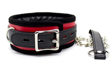 Fetish Leather Sex Adult Collars Slave Collar With Chain Leash Sex Neck