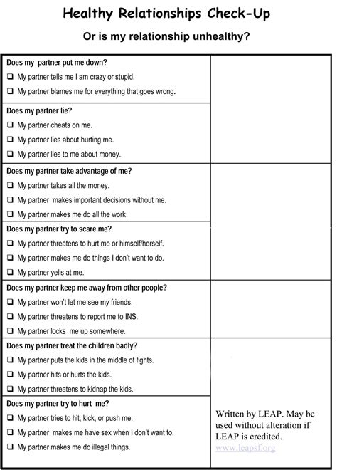 Infidelity Worksheets For Couples