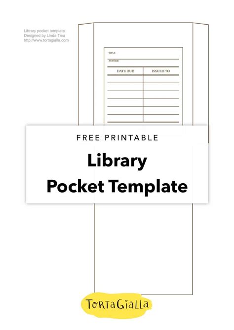 printable library pocket template tortagialla
