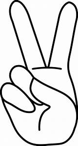 Peace Sign Hand Clipart Cartoon Clip Library Coloring sketch template