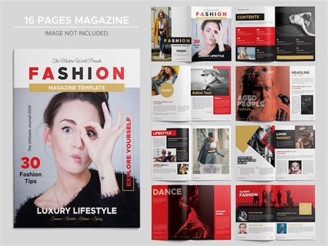 premium psd  pages fashion magazine template