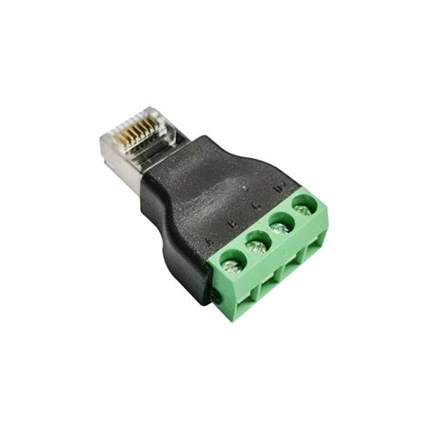 rj network male plug pc  rs  pin screw terminal block adapter