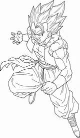 Gogeta Saiyan Goku Dbz Lineart Ssjb Seekpng Ssj2 sketch template