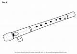 Flute Draw Step Drawing Instruments Kids Musical Easy Drawingtutorials101 Drawings Tutorials Clipart Choose Board Music sketch template