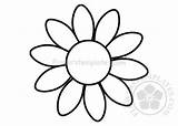 Petal Flower Coloring Spring Template Flowers Daisy Templates sketch template