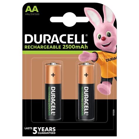 Aa 2 2500mah Duracell Rechargeable Batteries Ultra Alkaline Rs 649