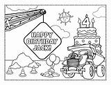 Coloring Pages Name Construction Personalized Birthday Custom Themed Theme Template Party Printable Getcolorings Color sketch template