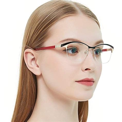 occi chiari women shining rectangular metal optical eyewear frame with