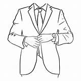 Businessman Tie Suit Buttoning sketch template