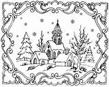 Coloring Pages Winter Snowflake Printable Christmas Landscape Card Clipart Color Getcolorings Print Getdrawings sketch template