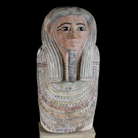 authentic egyptian upper sarcophagus lid bronze eyelids egypt 700