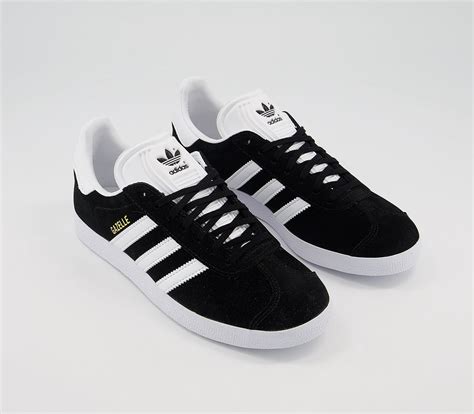 adidas gazelle core black white  trainers
