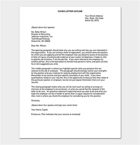 cover letter template  formats samples examples