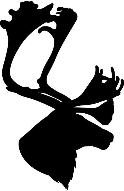 reindeer head silhouette  vector silhouettes