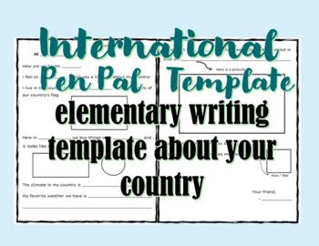 printable  pal letter template international  pals tpt