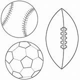 Coloring Ball Soccer Sports Football Pages Jersey Printable Clipart Baseball Sport Drawing Kids Para Sheets Equipment Printables Print Preschool Blank sketch template