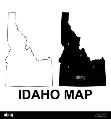 Set Of Idaho Map United States Of America Flat Concept Icon Vector