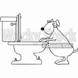 Drinking Toilet Dog Outline Clip Djart Coloring Royalty Illustration Vector sketch template