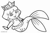Dora Mermaid Coloring Pages Kids Printable Cool2bkids Getdrawings sketch template