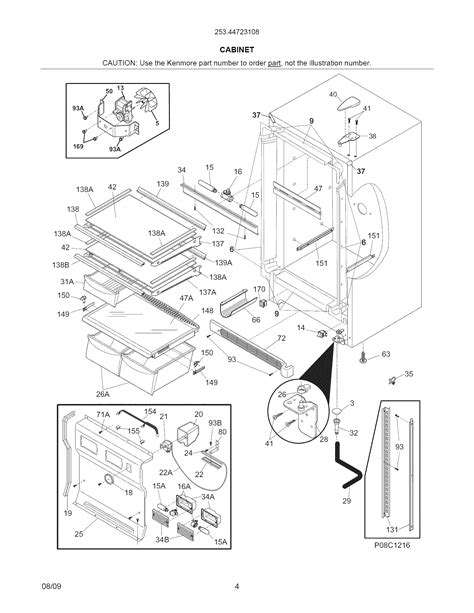 kenmore elite refrigerator cabinet parts model  searspartsdirect