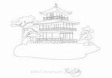Castle Japanese Coloring Adult Open sketch template