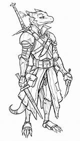 Kobolds Dragonborn Kobold Anthro Fighter Skyrim Rogue Irl sketch template