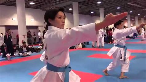 japan team kata female warming up before the tatami 2014 world karate championships youtube