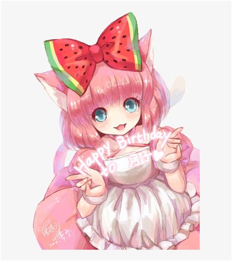 anime clipart pink cat happy birthday anime girl transparent png