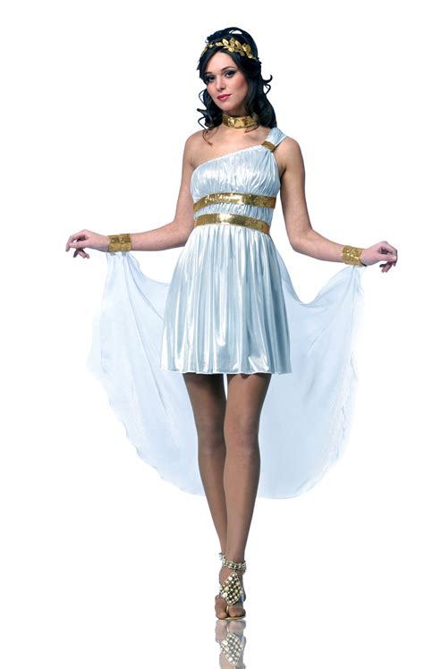Greek Roman Goddess Queen Costume White Toga Dress Gown